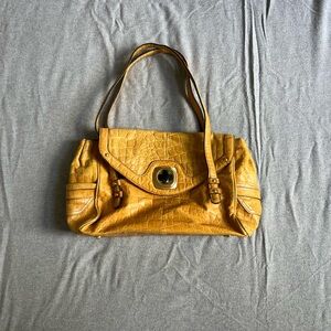B. Makowsky Leather Croc Shoulder Bag